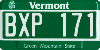 VT license plate BXP171