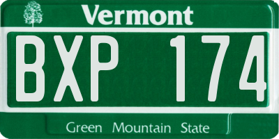 VT license plate BXP174