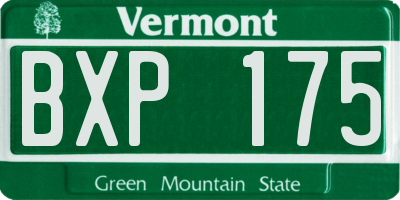 VT license plate BXP175