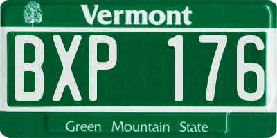 VT license plate BXP176
