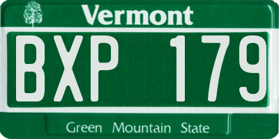 VT license plate BXP179