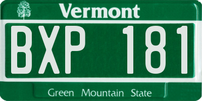 VT license plate BXP181
