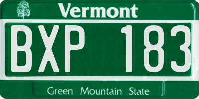 VT license plate BXP183