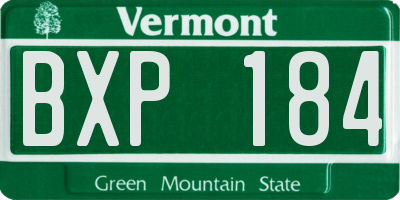 VT license plate BXP184
