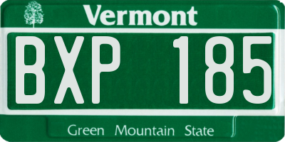 VT license plate BXP185