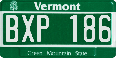 VT license plate BXP186