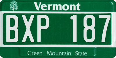 VT license plate BXP187