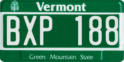 VT license plate BXP188