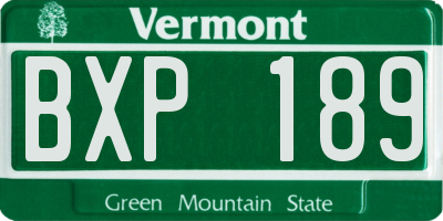 VT license plate BXP189