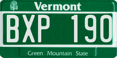 VT license plate BXP190