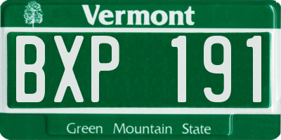 VT license plate BXP191