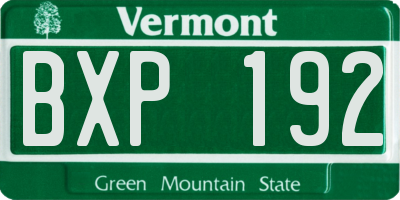 VT license plate BXP192