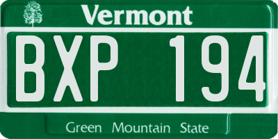 VT license plate BXP194
