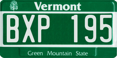 VT license plate BXP195
