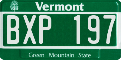 VT license plate BXP197