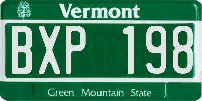 VT license plate BXP198