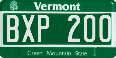 VT license plate BXP200