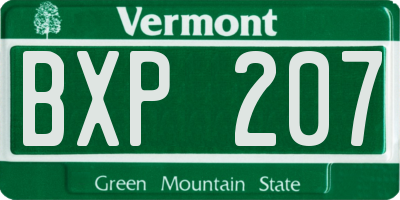 VT license plate BXP207