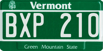VT license plate BXP210