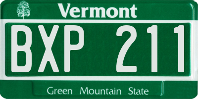 VT license plate BXP211