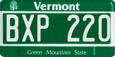 VT license plate BXP220