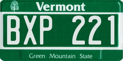VT license plate BXP221