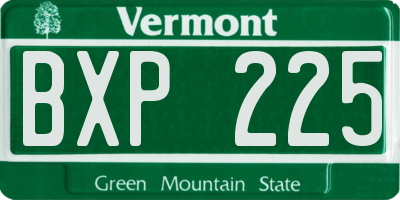 VT license plate BXP225