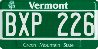VT license plate BXP226