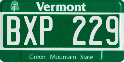 VT license plate BXP229