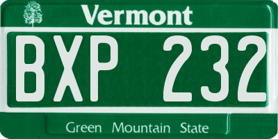 VT license plate BXP232
