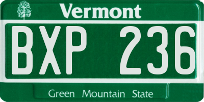 VT license plate BXP236