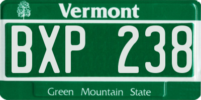 VT license plate BXP238