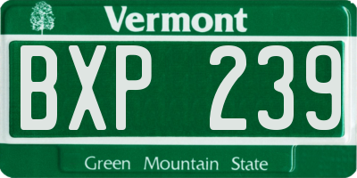 VT license plate BXP239