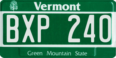 VT license plate BXP240