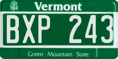 VT license plate BXP243