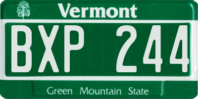 VT license plate BXP244