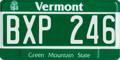 VT license plate BXP246