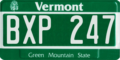 VT license plate BXP247