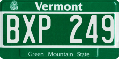 VT license plate BXP249
