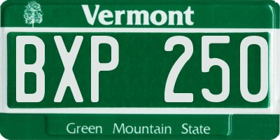 VT license plate BXP250