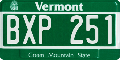 VT license plate BXP251
