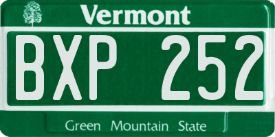 VT license plate BXP252
