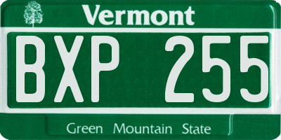 VT license plate BXP255