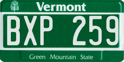 VT license plate BXP259