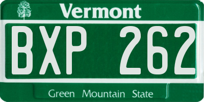 VT license plate BXP262