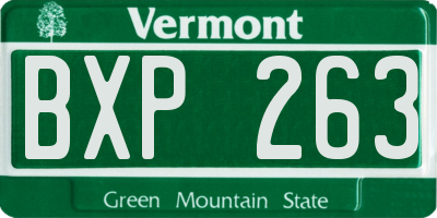 VT license plate BXP263