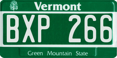 VT license plate BXP266