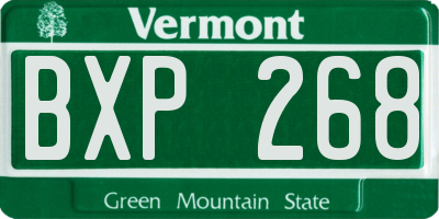 VT license plate BXP268