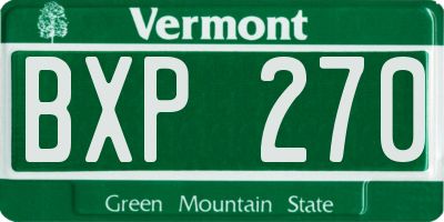 VT license plate BXP270