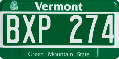 VT license plate BXP274